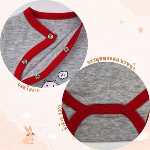 บอดี้สูทกระดุมหน้า บอดี้สูทเด็ก เสื้อผ้าเด็กแรกเกิด ผ้าคอตตอน 100% นุ่มพิเศษ 0-3m,3-6m,6-9m
