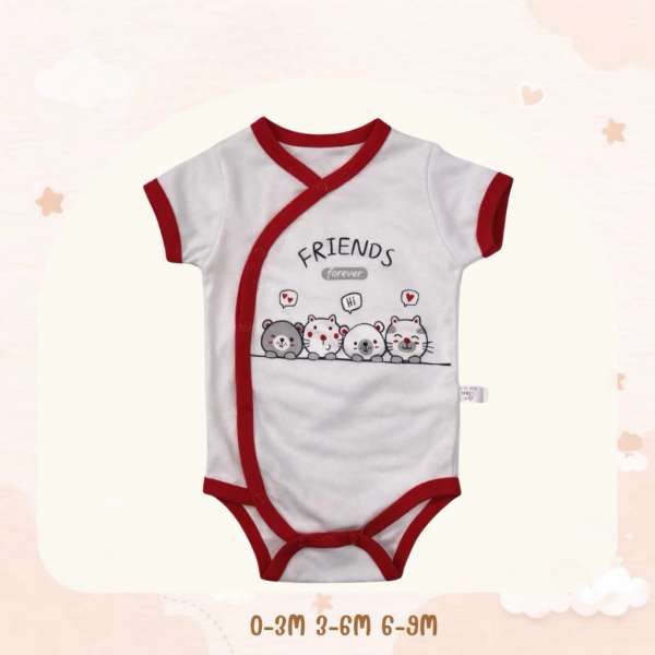 บอดี้สูทกระดุมหน้า บอดี้สูทเด็ก เสื้อผ้าเด็กแรกเกิด ผ้าคอตตอน 100% นุ่มพิเศษ 0-3m,3-6m,6-9m