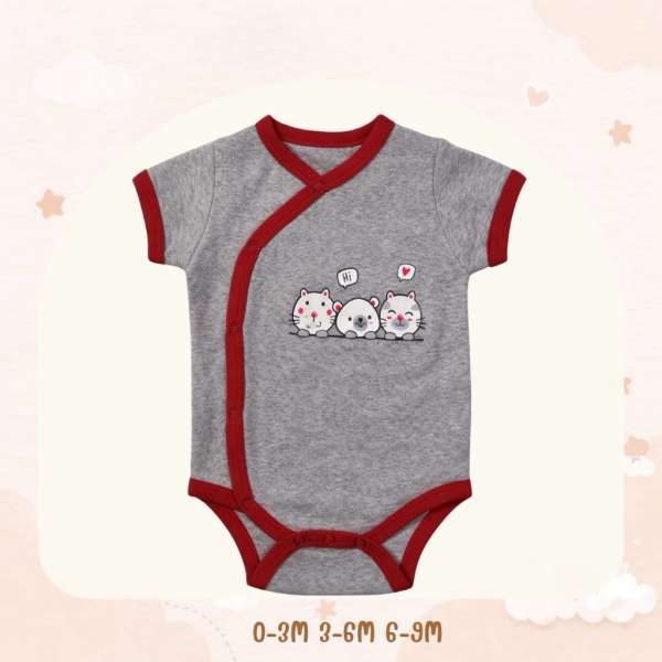 บอดี้สูทกระดุมหน้า บอดี้สูทเด็ก เสื้อผ้าเด็กแรกเกิด ผ้าคอตตอน 100% นุ่มพิเศษ 0-3m,3-6m,6-9m