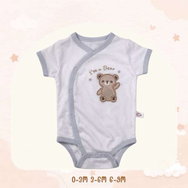 บอดี้สูทกระดุมหน้า บอดี้สูทเด็ก เสื้อผ้าเด็กแรกเกิด ผ้าคอตตอน 100% นุ่มพิเศษ 0-3m,3-6m,6-9m