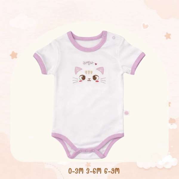 บอดี้สูทคอกลม บอดี้สูทเด็ก เด็กแรกเกิด ผ้าคอตตอน 100% นุ่มพิเศษ 0-3m,3-6m,6-9m