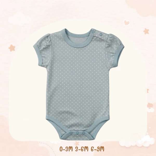 บอดี้สูทคอกลม บอดี้สูทเด็ก เด็กแรกเกิด ผ้าคอตตอน 100% นุ่มพิเศษ 0-3m,3-6m,6-9m