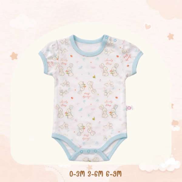 บอดี้สูทคอกลม บอดี้สูทเด็ก เด็กแรกเกิด ผ้าคอตตอน 100% นุ่มพิเศษ 0-3m,3-6m,6-9m