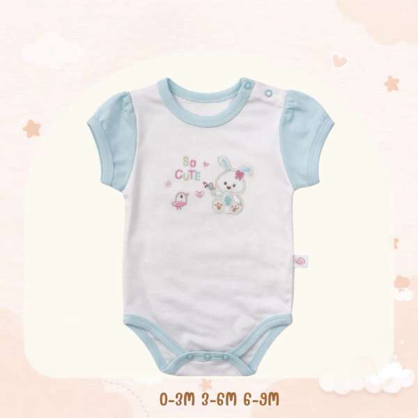 บอดี้สูทคอกลม บอดี้สูทเด็ก เด็กแรกเกิด ผ้าคอตตอน 100% นุ่มพิเศษ 0-3m,3-6m,6-9m