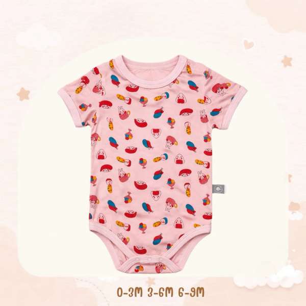 บอดี้สูทคอกลม บอดี้สูทเด็ก เด็กแรกเกิด ผ้าคอตตอน 100% นุ่มพิเศษ 0-3m,3-6m,6-9m