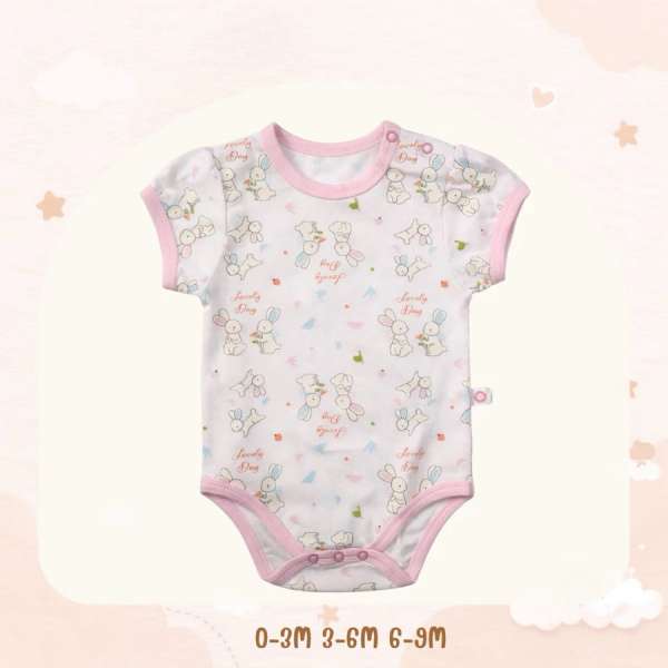 บอดี้สูทคอกลม บอดี้สูทเด็ก เด็กแรกเกิด ผ้าคอตตอน 100% นุ่มพิเศษ 0-3m,3-6m,6-9m