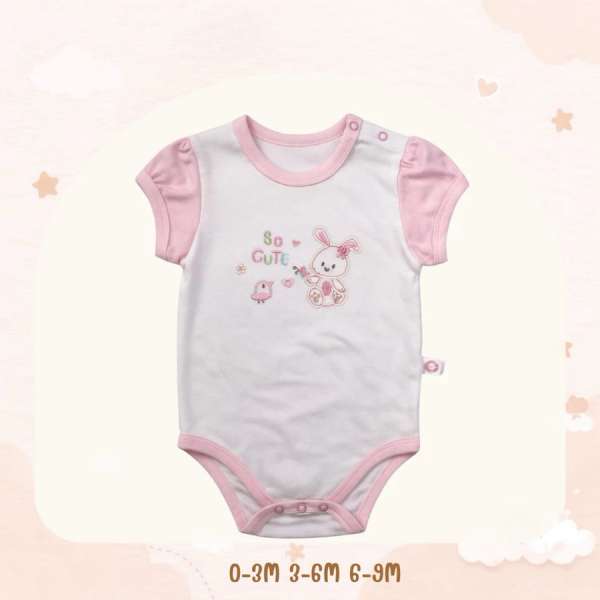 บอดี้สูทคอกลม บอดี้สูทเด็ก เด็กแรกเกิด ผ้าคอตตอน 100% นุ่มพิเศษ 0-3m,3-6m,6-9m