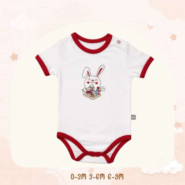บอดี้สูทคอกลม บอดี้สูทเด็ก เด็กแรกเกิด ผ้าคอตตอน 100% นุ่มพิเศษ 0-3m,3-6m,6-9m