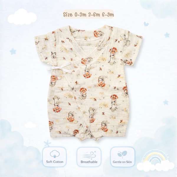 ชุดซามูไรผ้ามัสลิน ชุดเด็กแรกเกิด ชุดเตรียมคลอด ผ้าฝ้ายมัสลิน ใส่สบาย ระบายอากาศ