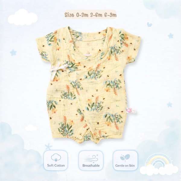 ชุดซามูไรผ้ามัสลิน ชุดเด็กแรกเกิด ชุดเตรียมคลอด ผ้าฝ้ายมัสลิน ใส่สบาย ระบายอากาศ