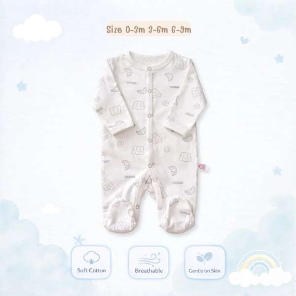 ชุดหมีเด็ก ผ้าคอตตอน 100% ชุดเด็กแรกเกิด ชุดบอดี้สูทเด็กแรกเกิด