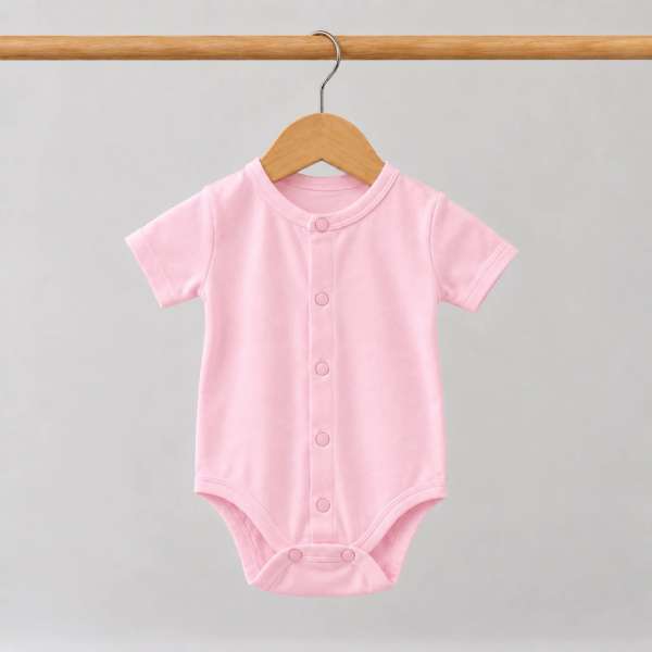 บอดี้สูทเด็กแขนสั้น ผ้า Cotton 100% นุ่มพิเศษ กระดุมหน้า เด็กอ่อน