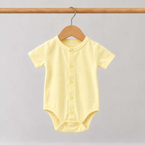 บอดี้สูทเด็กแขนสั้น ผ้า Cotton 100% นุ่มพิเศษ กระดุมหน้า เด็กอ่อน