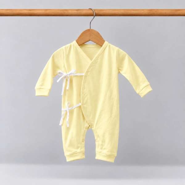 ชุดหมีเด็กอ่อน แขนยาวขายาว ผูกหน้า Cotton 100% ผ้านุ่ม OEKO-TEX เด็กอ่อน