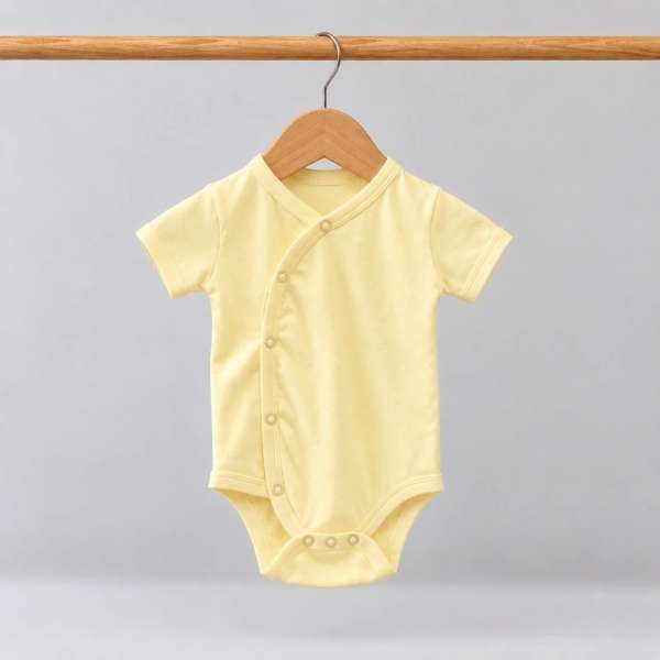 บอดี้สูทเด็กแขนสั้นเปิดข้าง ผ้า Cotton 100% นุ่มพิเศษ กระดุมหน้า เด็กอ่อน