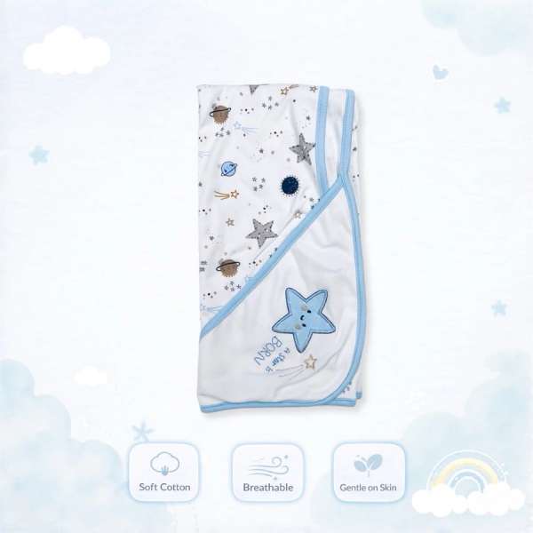 ผ้าห่อตัว ผ้าเช็ดตัว ผ้าคอตตอน 100% ขนาด 30 × 30 นิ้ว | นุ่ม ซึมซับดี ระบายอากาศ ใช้งานได้หลากหลาย