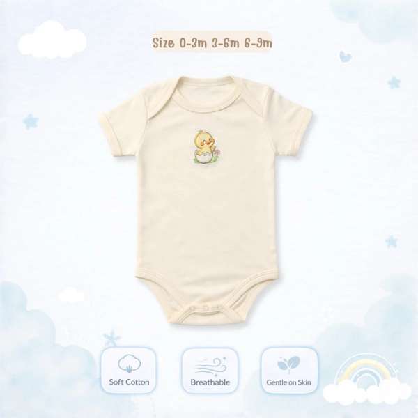 บอดี้สูทคอไขว้ บอดี้สูทเด็ก เสื้อผ้าเด็กแรกเกิด ผ้าคอตตอน 100% นุ่มพิเศษ 0-3m,3-6m,6-9m