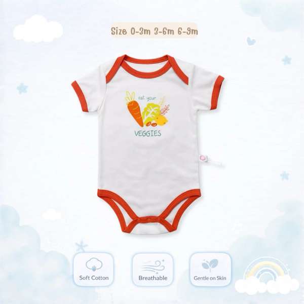 บอดี้สูทคอไขว้ บอดี้สูทเด็ก เสื้อผ้าเด็กแรกเกิด ผ้าคอตตอน 100% นุ่มพิเศษ 0-3m,3-6m,6-9m