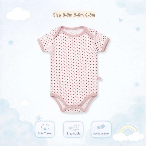 บอดี้สูทคอไขว้ บอดี้สูทเด็ก เสื้อผ้าเด็กแรกเกิด ผ้าคอตตอน 100% นุ่มพิเศษ 0-3m,3-6m,6-9m