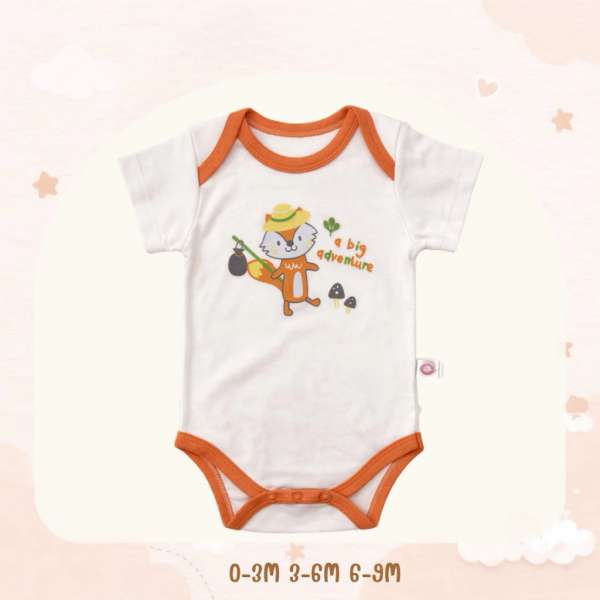 บอดี้สูทคอไขว้ บอดี้สูทเด็ก เสื้อผ้าเด็กแรกเกิด ผ้าคอตตอน 100% นุ่มพิเศษ 0-3m,3-6m,6-9m