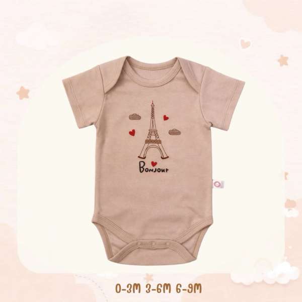 บอดี้สูทคอไขว้ บอดี้สูทเด็ก เสื้อผ้าเด็กแรกเกิด ผ้าคอตตอน 100% นุ่มพิเศษ 0-3m,3-6m,6-9m