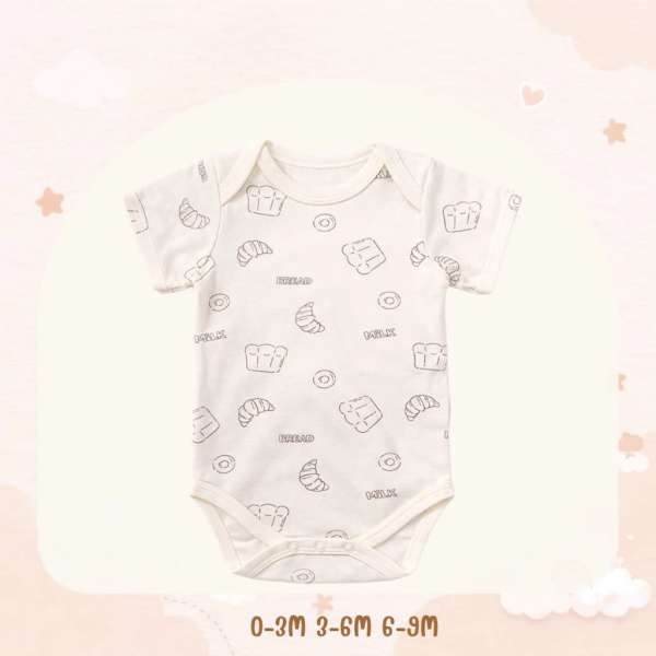 บอดี้สูทคอไขว้ บอดี้สูทเด็ก เสื้อผ้าเด็กแรกเกิด ผ้าคอตตอน 100% นุ่มพิเศษ 0-3m,3-6m,6-9m