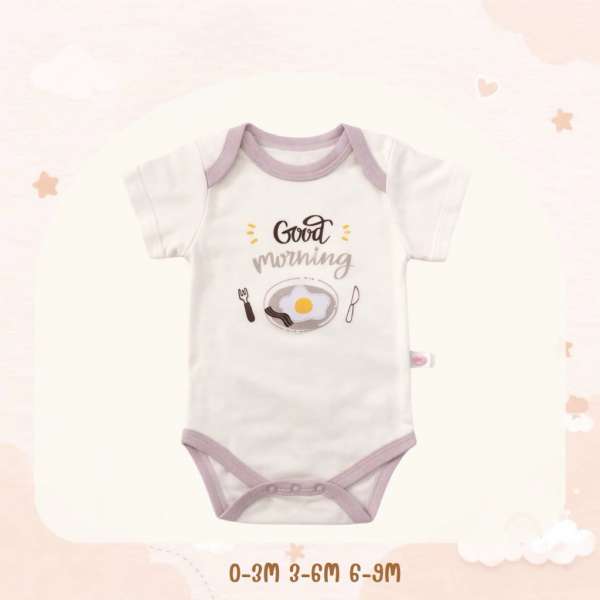 บอดี้สูทคอไขว้ บอดี้สูทเด็ก เสื้อผ้าเด็กแรกเกิด ผ้าคอตตอน 100% นุ่มพิเศษ 0-3m,3-6m,6-9m