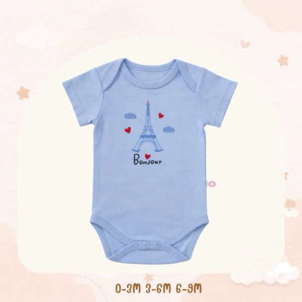 บอดี้สูทคอไขว้ บอดี้สูทเด็ก เสื้อผ้าเด็กแรกเกิด ผ้าคอตตอน 100% นุ่มพิเศษ 0-3m,3-6m,6-9m