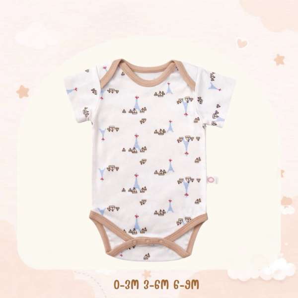 บอดี้สูทคอไขว้ บอดี้สูทเด็ก เสื้อผ้าเด็กแรกเกิด ผ้าคอตตอน 100% นุ่มพิเศษ 0-3m,3-6m,6-9m