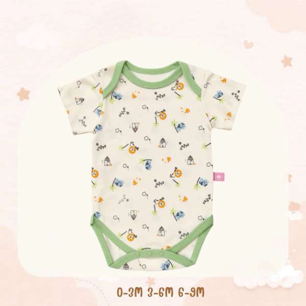 บอดี้สูทคอไขว้ บอดี้สูทเด็ก เสื้อผ้าเด็กแรกเกิด ผ้าคอตตอน 100% นุ่มพิเศษ 0-3m,3-6m,6-9m