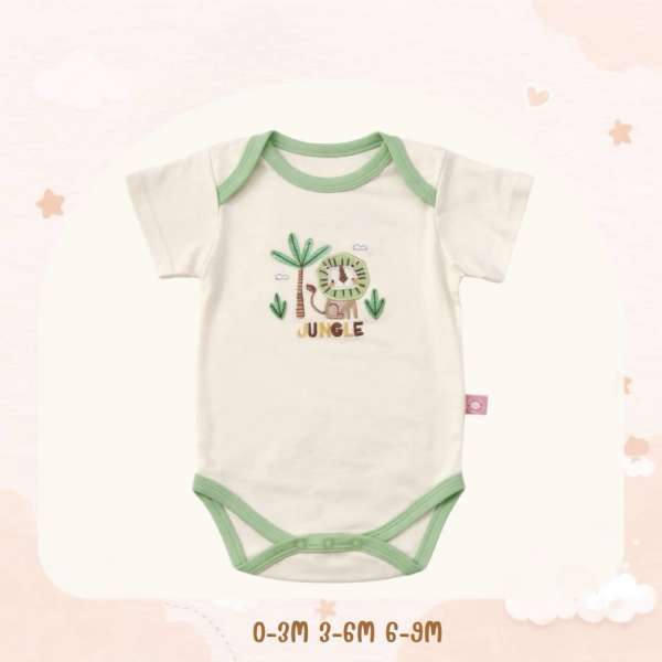 บอดี้สูทคอไขว้ บอดี้สูทเด็ก เสื้อผ้าเด็กแรกเกิด ผ้าคอตตอน 100% นุ่มพิเศษ 0-3m,3-6m,6-9m