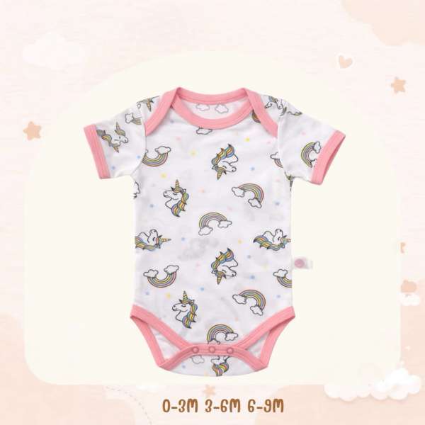 บอดี้สูทคอไขว้ บอดี้สูทเด็ก เสื้อผ้าเด็กแรกเกิด ผ้าคอตตอน 100% นุ่มพิเศษ 0-3m,3-6m,6-9m