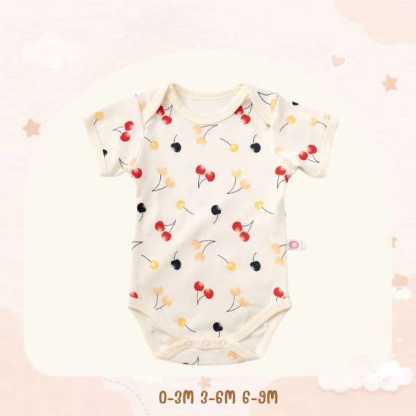 บอดี้สูทคอไขว้ บอดี้สูทเด็ก เสื้อผ้าเด็กแรกเกิด ผ้าคอตตอน 100% นุ่มพิเศษ 0-3m,3-6m,6-9m