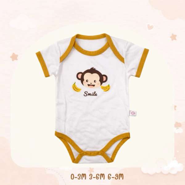 บอดี้สูทคอไขว้ บอดี้สูทเด็ก เสื้อผ้าเด็กแรกเกิด ผ้าคอตตอน 100% นุ่มพิเศษ 0-3m,3-6m,6-9m