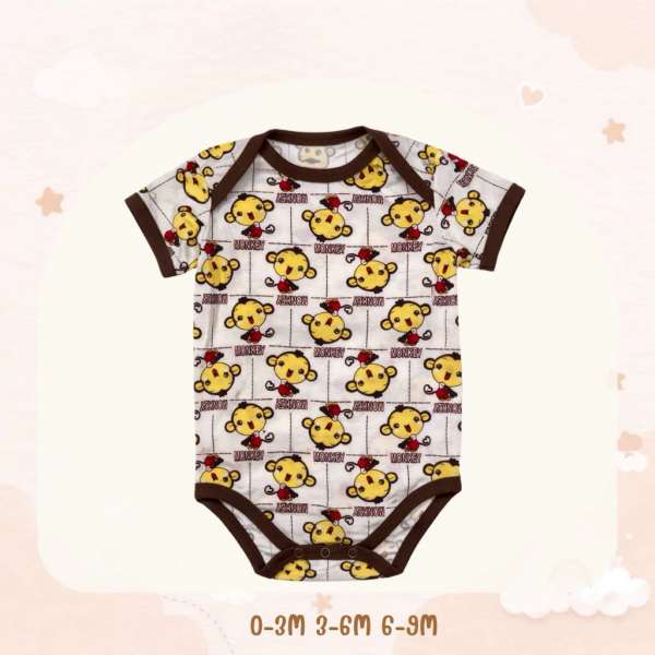 บอดี้สูทคอไขว้ บอดี้สูทเด็ก เสื้อผ้าเด็กแรกเกิด ผ้าคอตตอน 100% นุ่มพิเศษ 0-3m,3-6m,6-9m