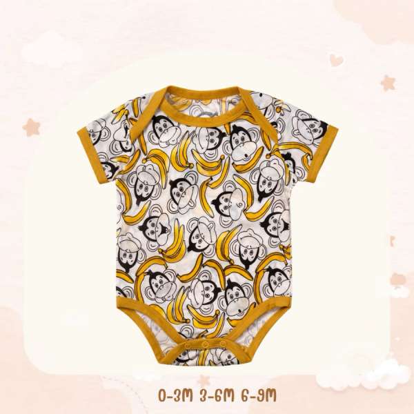 บอดี้สูทคอไขว้ บอดี้สูทเด็ก เสื้อผ้าเด็กแรกเกิด ผ้าคอตตอน 100% นุ่มพิเศษ 0-3m,3-6m,6-9m