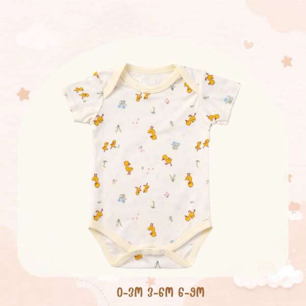 บอดี้สูทคอไขว้ บอดี้สูทเด็ก เสื้อผ้าเด็กแรกเกิด ผ้าคอตตอน 100% นุ่มพิเศษ 0-3m,3-6m,6-9m
