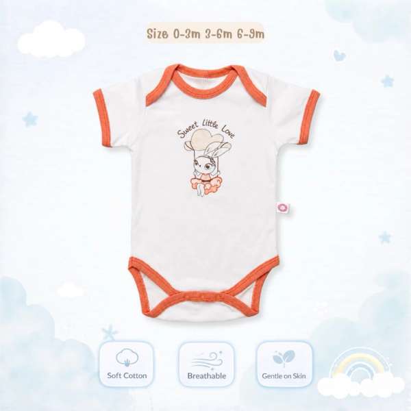 บอดี้สูทคอไขว้ บอดี้สูทเด็ก เสื้อผ้าเด็กแรกเกิด ผ้าคอตตอน 100% นุ่มพิเศษ 0-3m,3-6m,6-9m