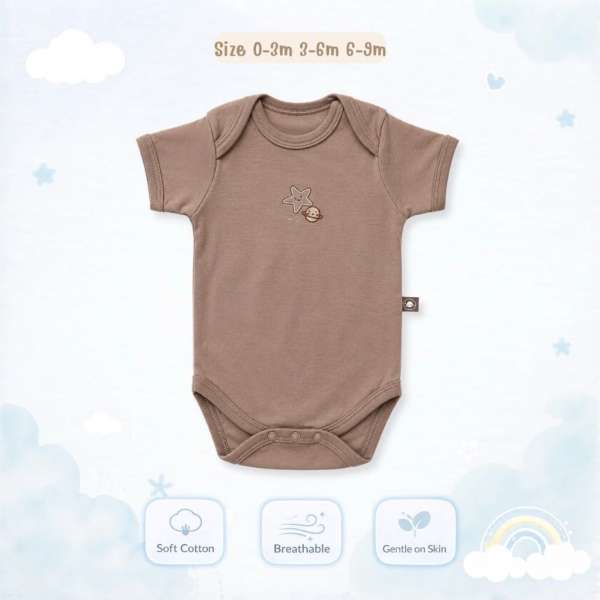 บอดี้สูทคอไขว้ บอดี้สูทเด็ก เสื้อผ้าเด็กแรกเกิด ผ้าคอตตอน 100% นุ่มพิเศษ 0-3m,3-6m,6-9m