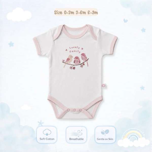 บอดี้สูทคอไขว้ บอดี้สูทเด็ก เสื้อผ้าเด็กแรกเกิด ผ้าคอตตอน 100% นุ่มพิเศษ 0-3m,3-6m,6-9m