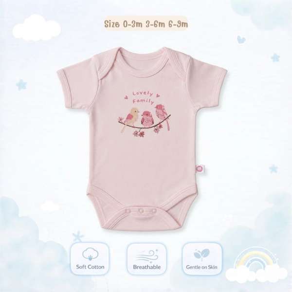 บอดี้สูทคอไขว้ บอดี้สูทเด็ก เสื้อผ้าเด็กแรกเกิด ผ้าคอตตอน 100% นุ่มพิเศษ 0-3m,3-6m,6-9m